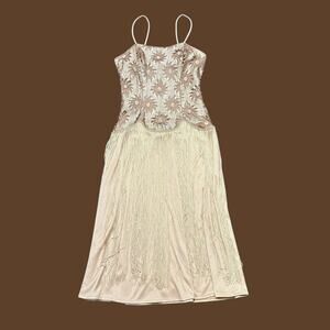 Vintage 70’s Frederick’s Of Hollywood Floral Fringe Midi Dress